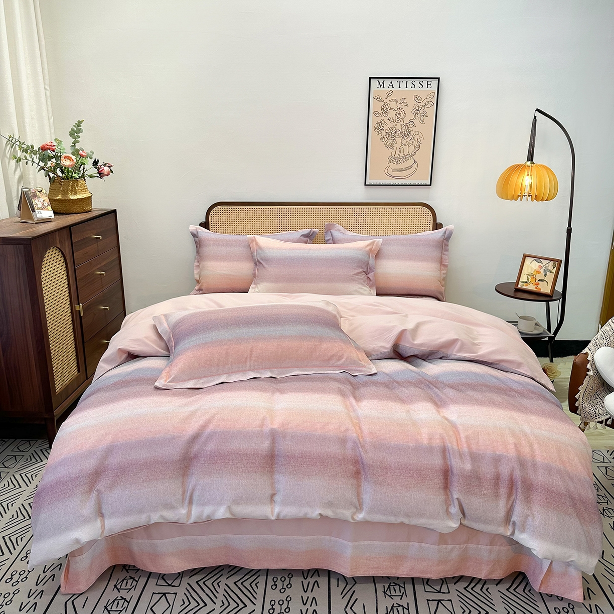 91家纺网 家纺一手货源 找家纺 橙艺家居 2025新款秋冬全棉纯棉磨毛四件套 简希