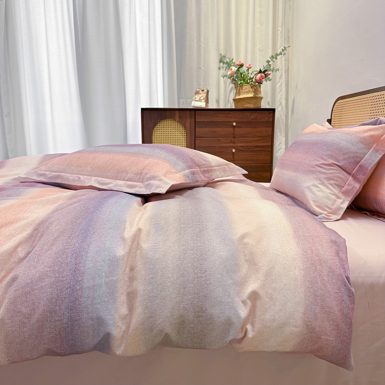 91家纺网 家纺一手货源 找家纺 橙艺家居 2025新款秋冬全棉纯棉磨毛四件套 简希