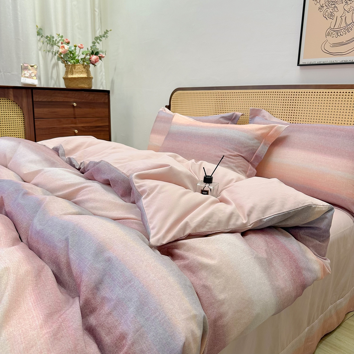 91家纺网 家纺一手货源 找家纺 橙艺家居 2025新款秋冬全棉纯棉磨毛四件套 简希