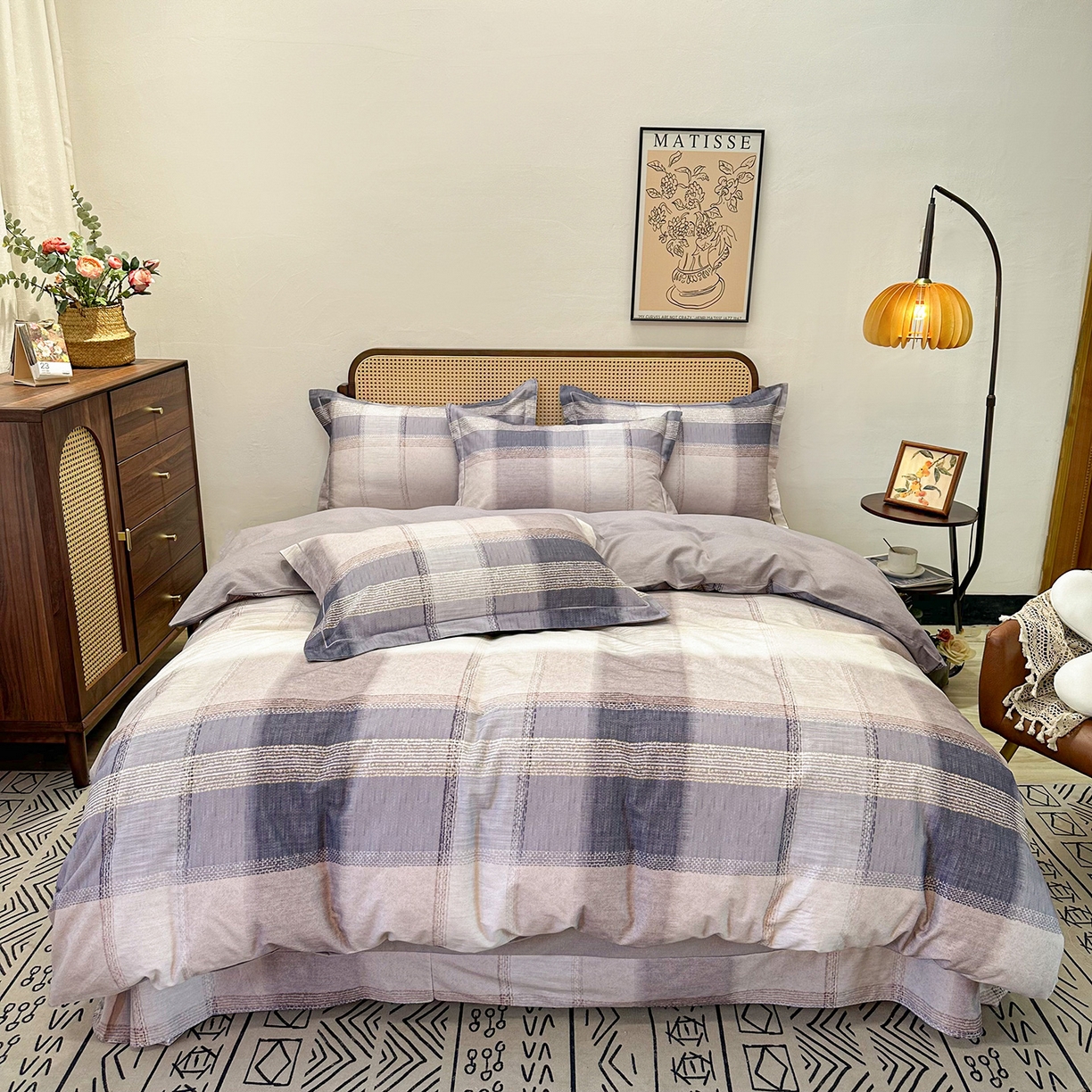 橙艺家居 2025新款秋冬全棉纯棉磨毛四件套 轻织漫冬