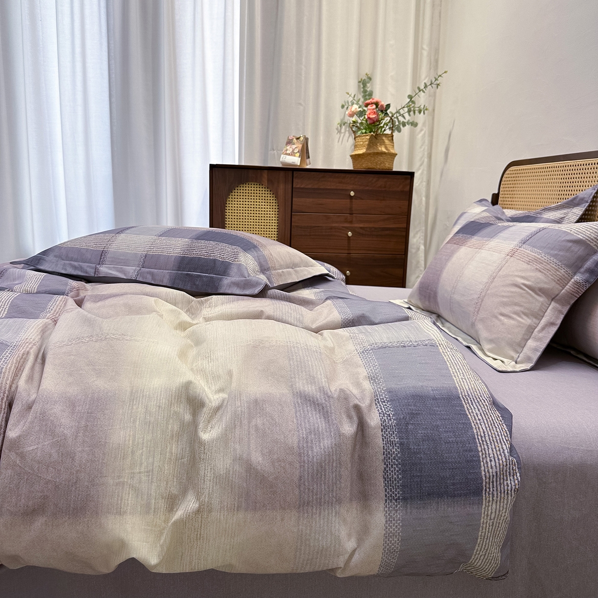 91家纺网 家纺一手货源 找家纺 橙艺家居 2025新款秋冬全棉纯棉磨毛四件套 轻织漫冬