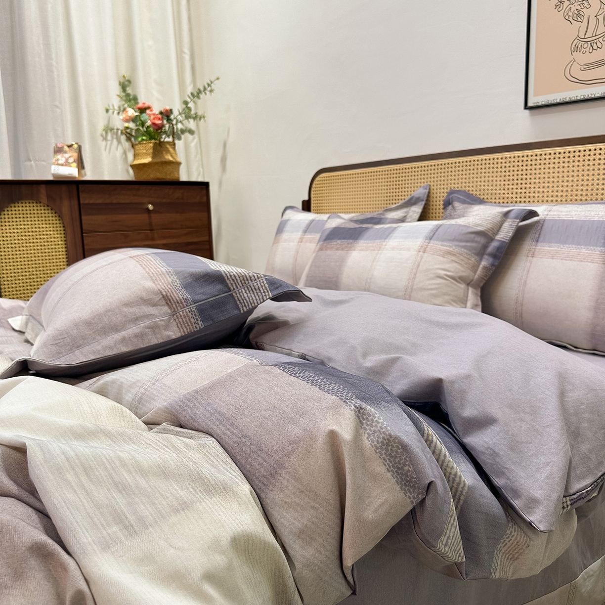 91家纺网 家纺一手货源 找家纺 橙艺家居 2025新款秋冬全棉纯棉磨毛四件套 轻织漫冬