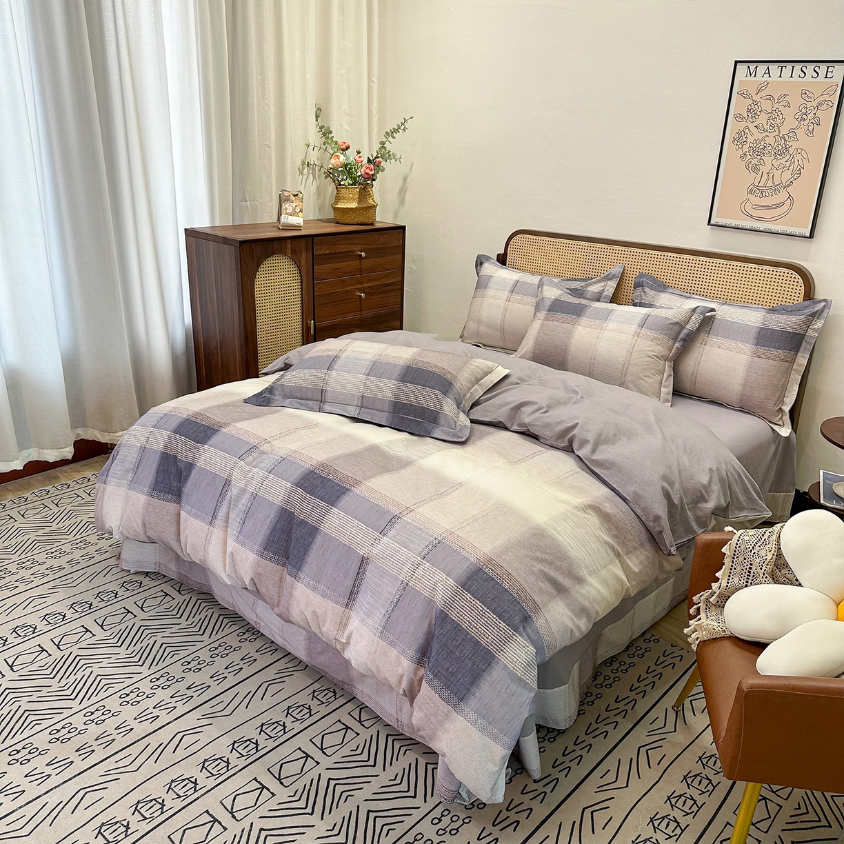 91家纺网 家纺一手货源 找家纺 橙艺家居 2025新款秋冬全棉纯棉磨毛四件套 轻织漫冬