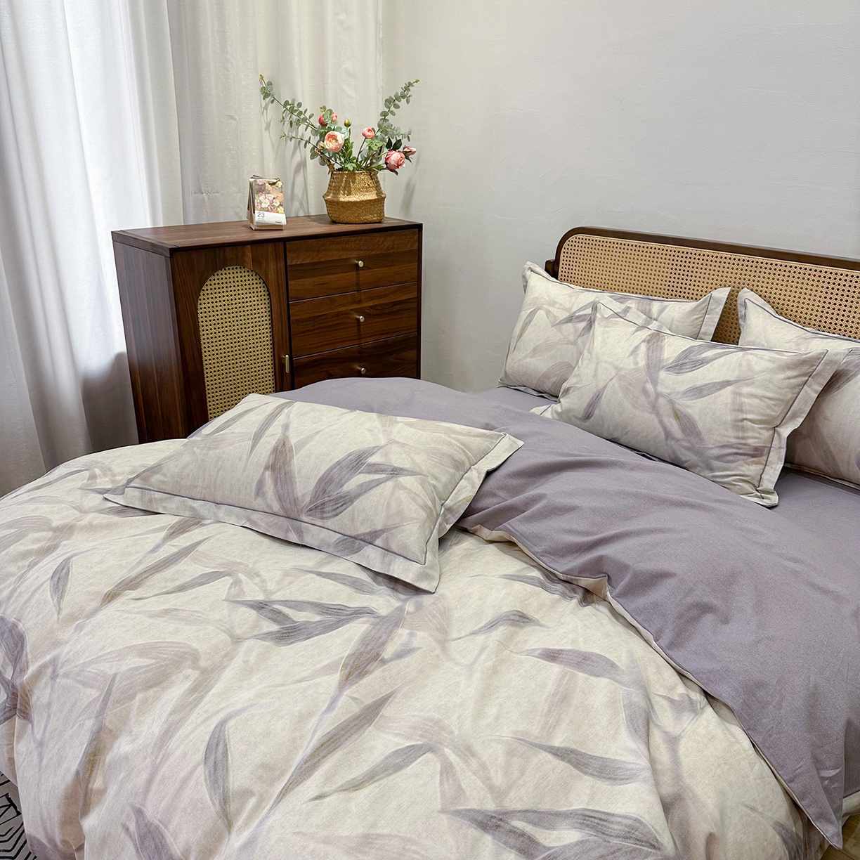 91家纺网 家纺一手货源 找家纺 橙艺家居 2025新款秋冬全棉纯棉磨毛四件套 清风徐来