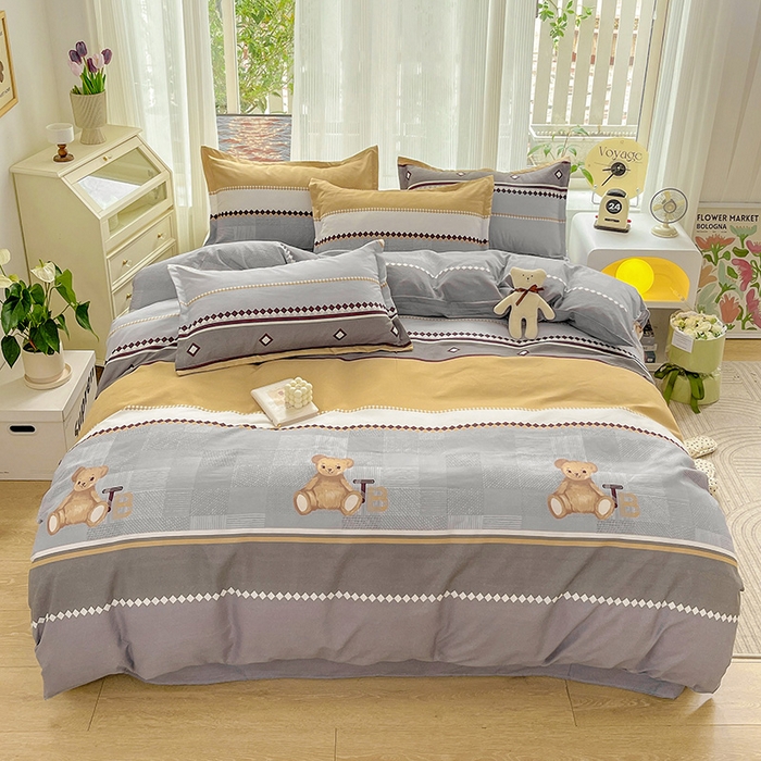 91家纺网 家纺一手货源 找家纺 （总）文黛2025新款植物羊绒小版花四件套-场景2