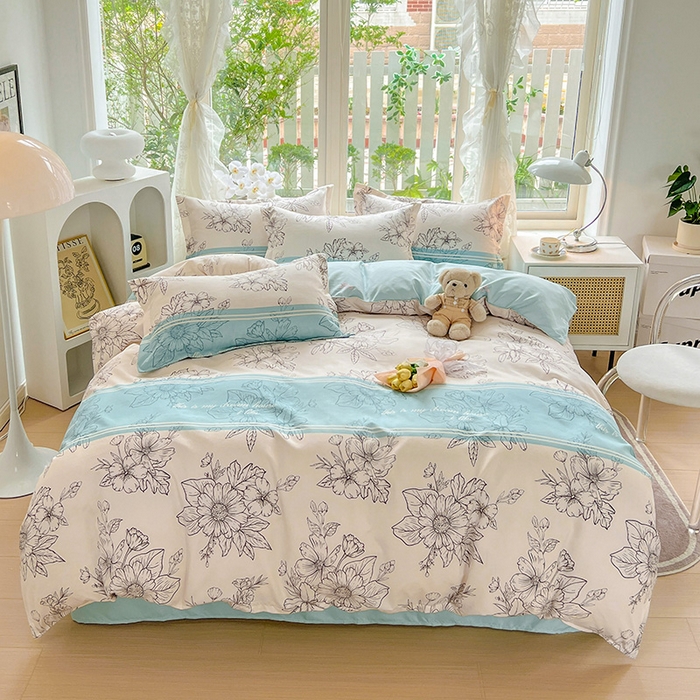 91家纺网 家纺一手货源 找家纺 （总）文黛2025新款植物羊绒小版花四件套-场景2