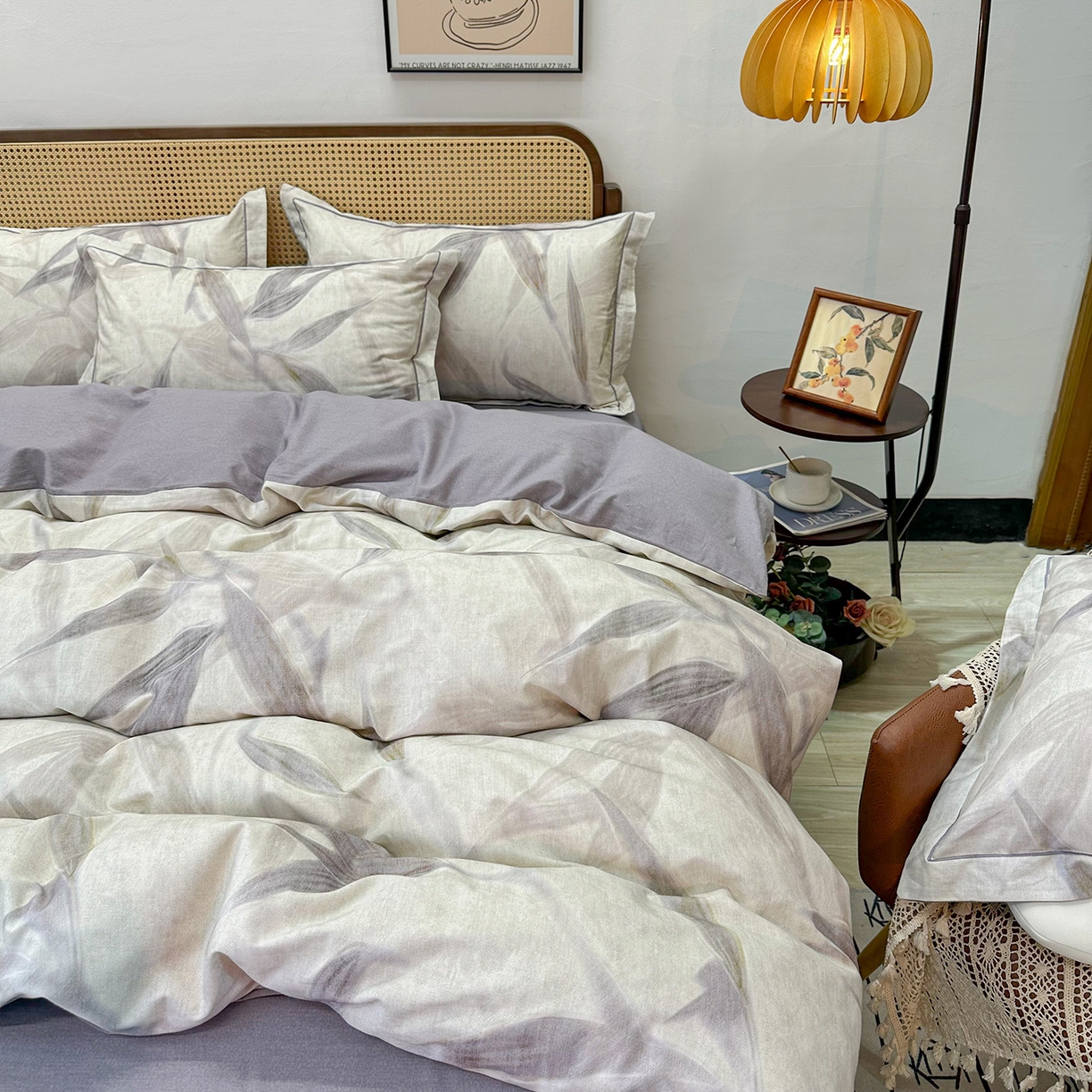 91家纺网 家纺一手货源 找家纺 橙艺家居 2025新款秋冬全棉纯棉磨毛四件套 清风徐来