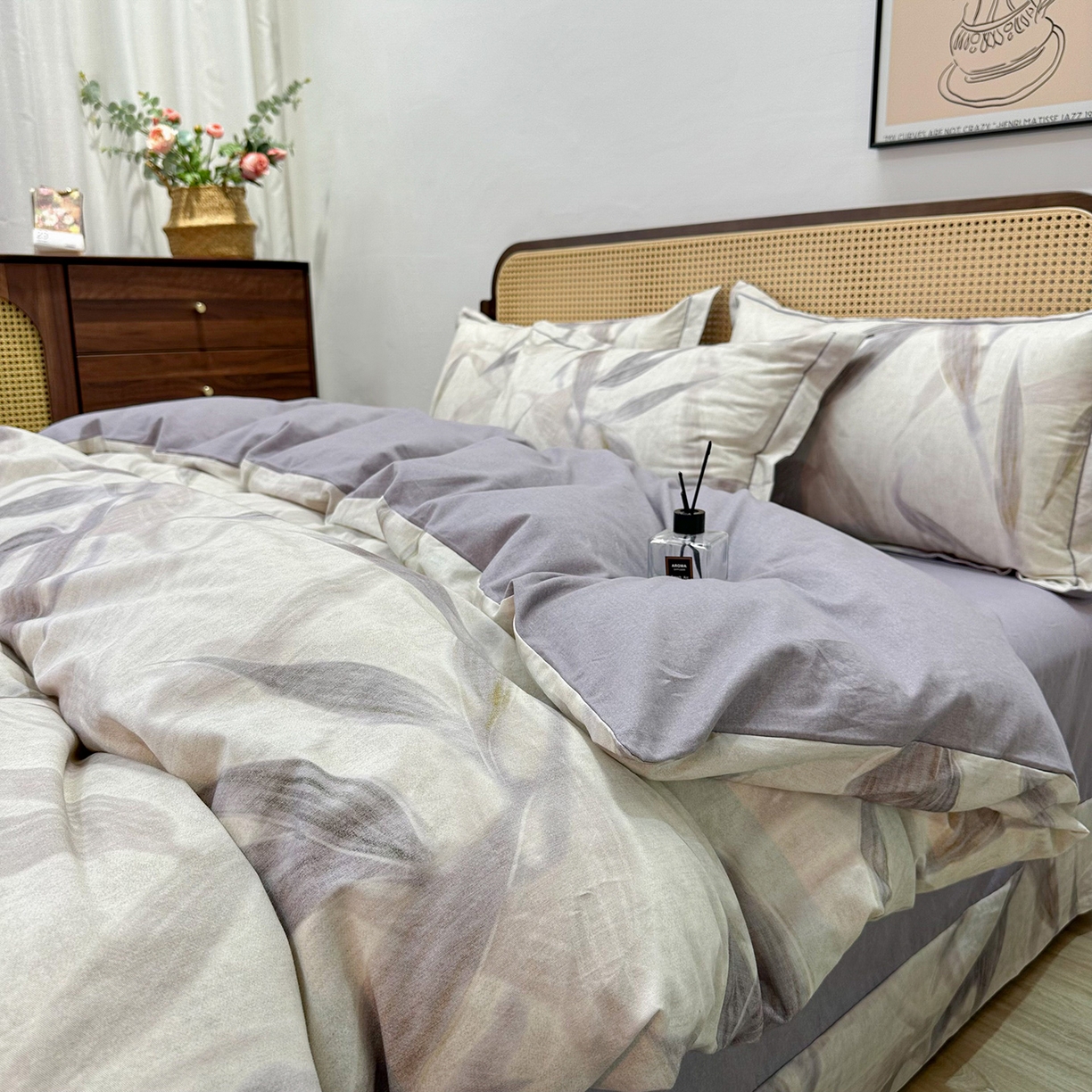 91家纺网 家纺一手货源 找家纺 橙艺家居 2025新款秋冬全棉纯棉磨毛四件套 清风徐来