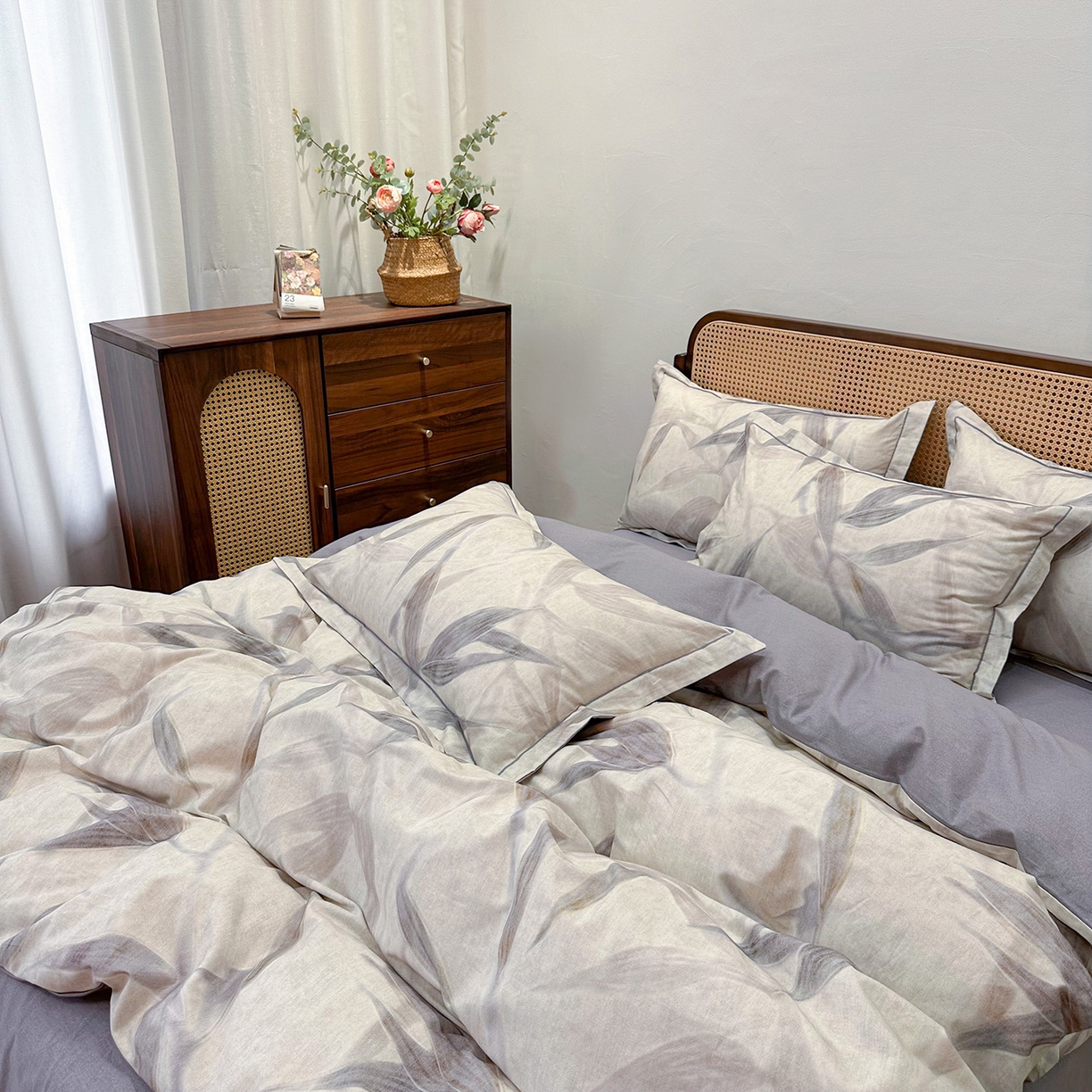 91家纺网 家纺一手货源 找家纺 橙艺家居 2025新款秋冬全棉纯棉磨毛四件套 清风徐来