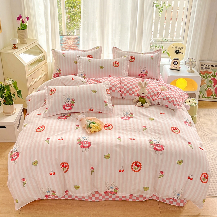 91家纺网 家纺一手货源 找家纺 （总）文黛2025新款植物羊绒小版花四件套-场景2