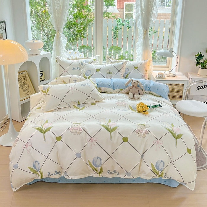 91家纺网 家纺一手货源 找家纺 （总）文黛2025新款植物羊绒小版花四件套-场景2