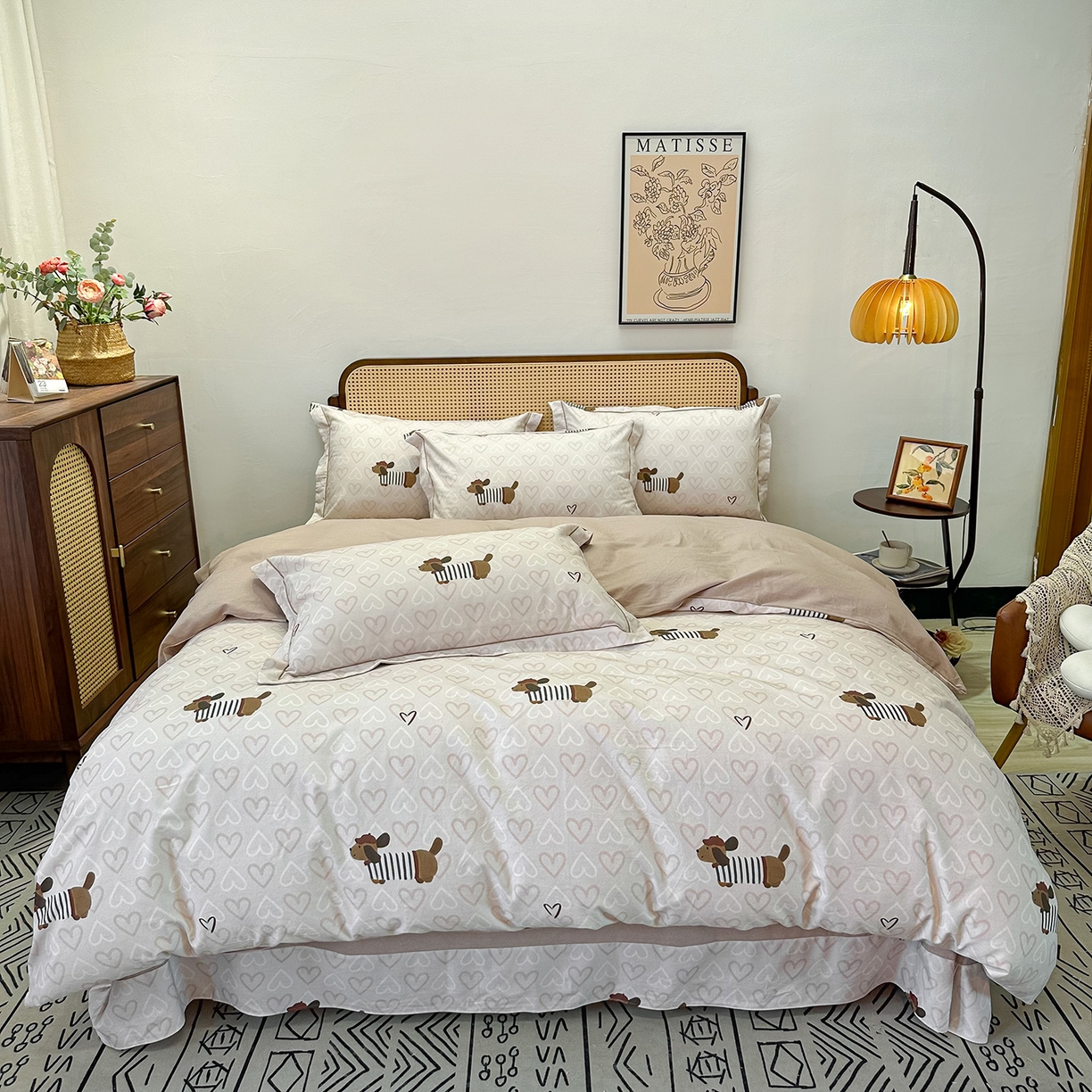 橙艺家居 2025新款秋冬全棉纯棉磨毛四件套 旺趣