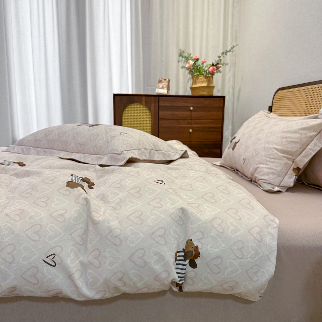 91家纺网 家纺一手货源 找家纺 橙艺家居 2025新款秋冬全棉纯棉磨毛四件套 旺趣