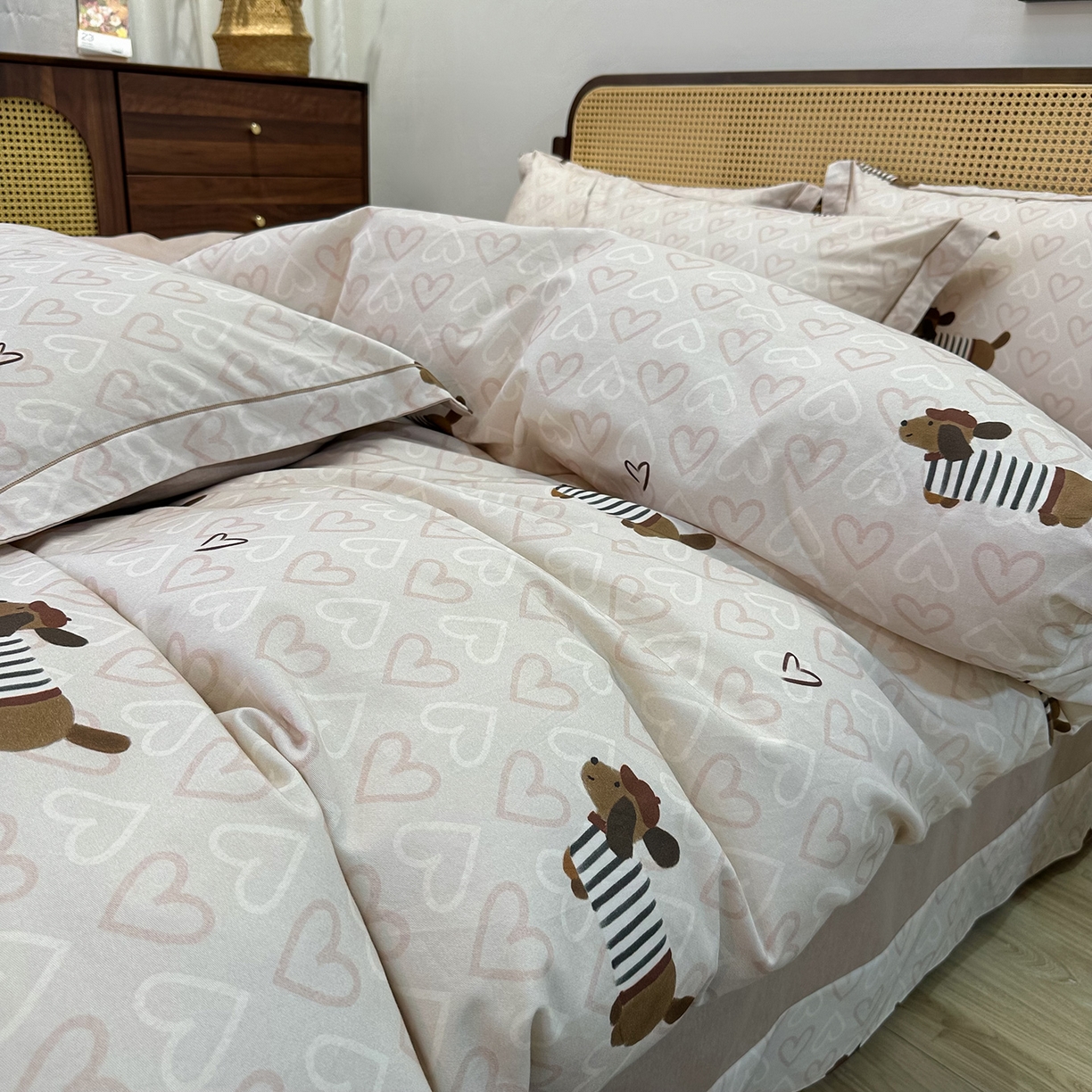 91家纺网 家纺一手货源 找家纺 橙艺家居 2025新款秋冬全棉纯棉磨毛四件套 旺趣