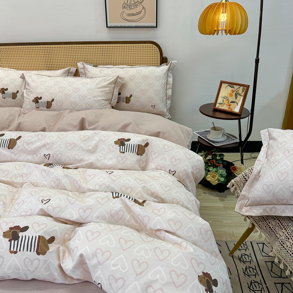 91家纺网 家纺一手货源 找家纺 橙艺家居 2025新款秋冬全棉纯棉磨毛四件套 旺趣