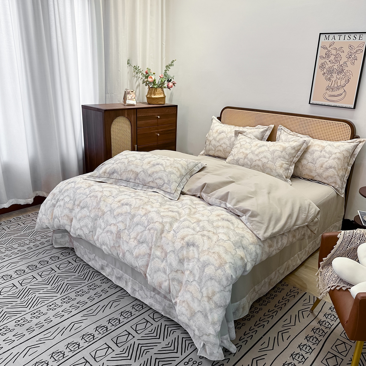 91家纺网 家纺一手货源 找家纺 橙艺家居 2025新款秋冬全棉纯棉磨毛四件套 温言