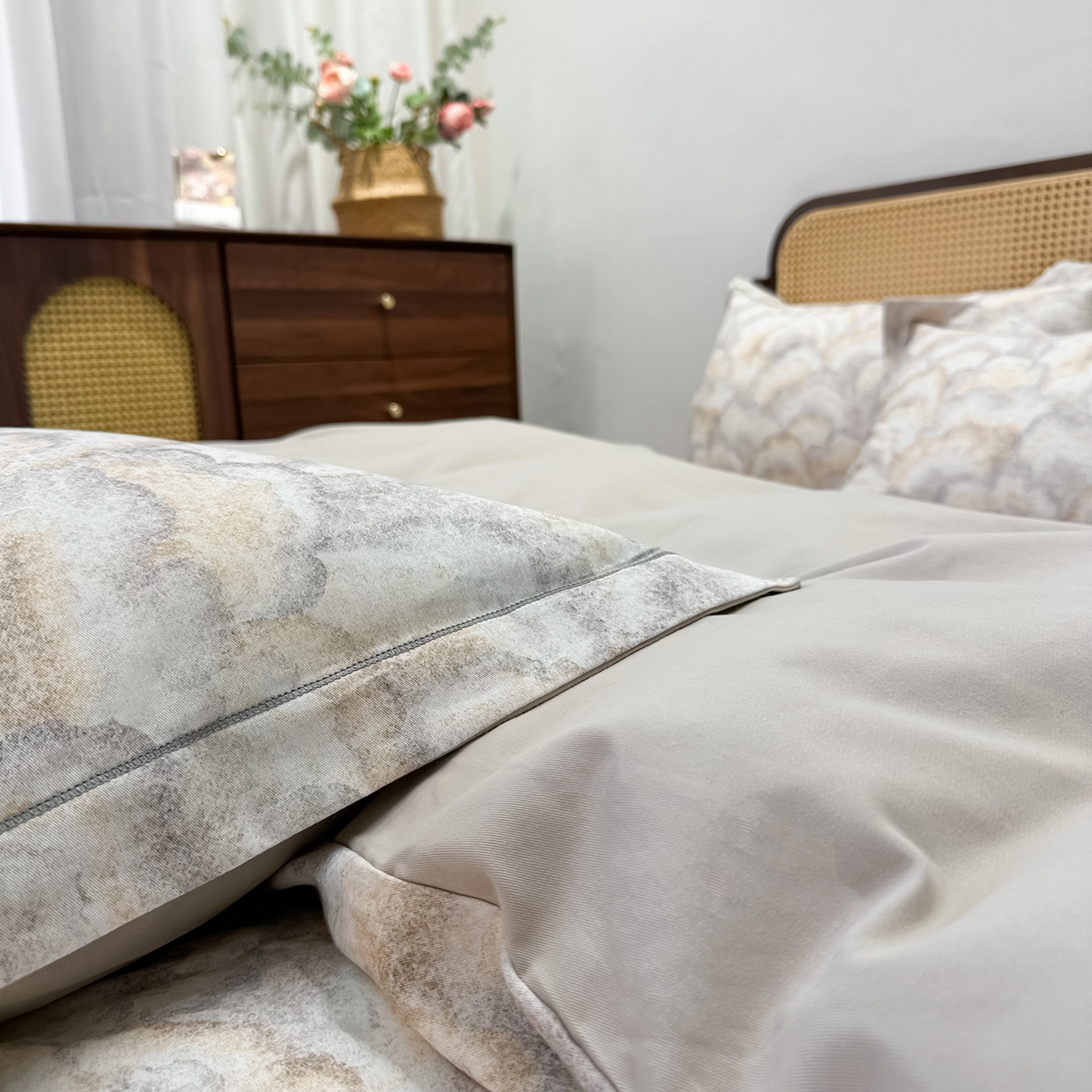 91家纺网 家纺一手货源 找家纺 橙艺家居 2025新款秋冬全棉纯棉磨毛四件套 温言