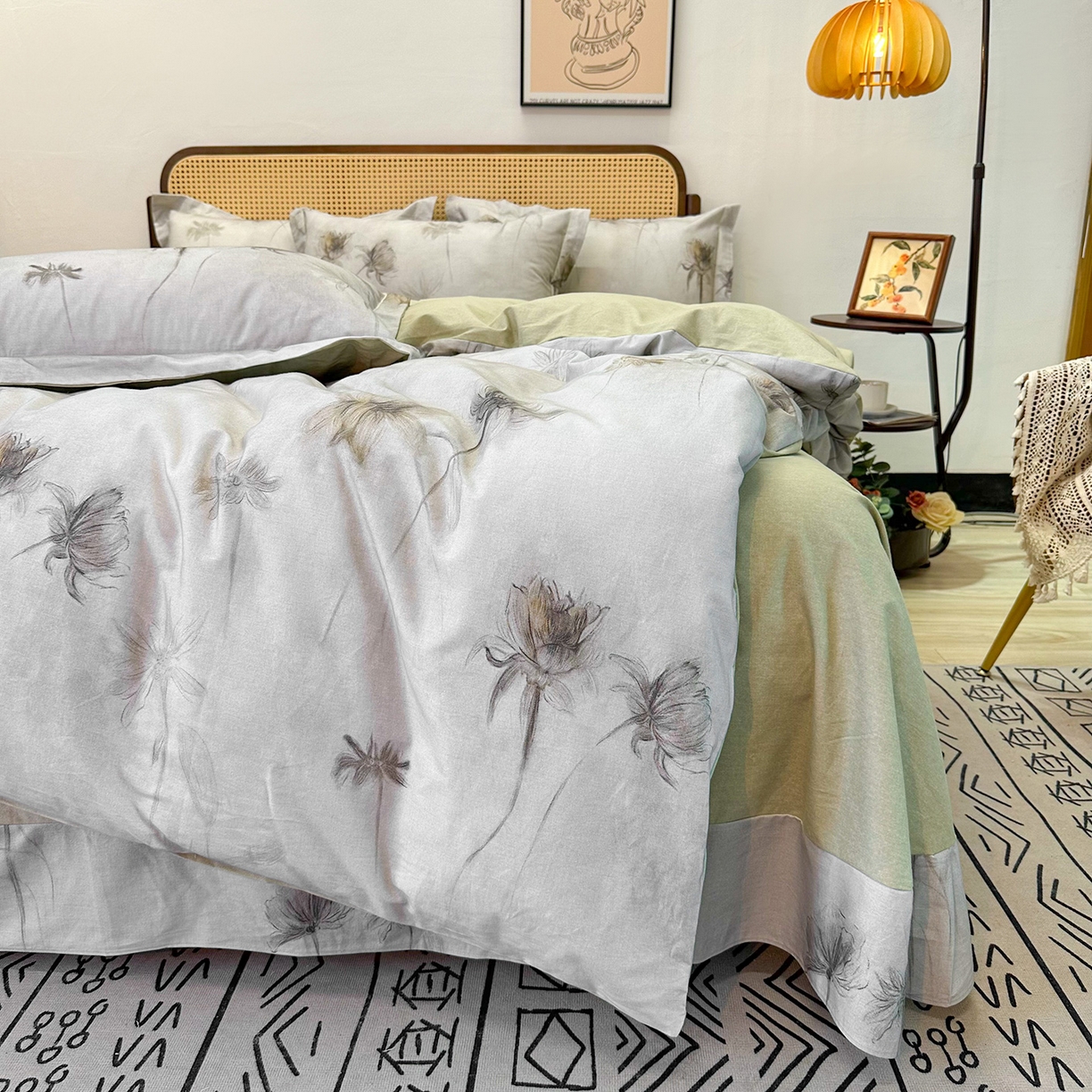 91家纺网 家纺一手货源 找家纺 橙艺家居 2025新款秋冬全棉纯棉磨毛四件套 嬉秋集