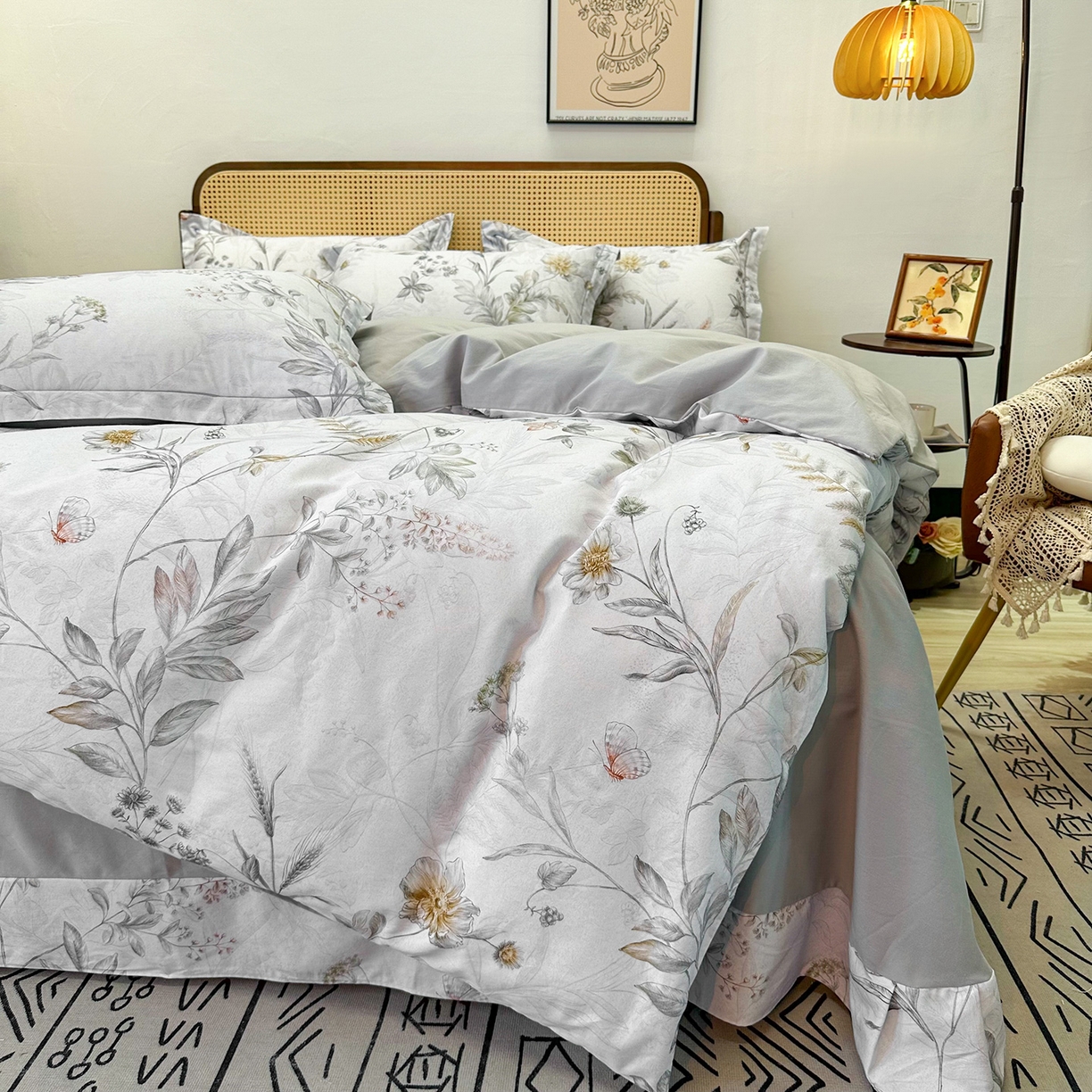 91家纺网 家纺一手货源 找家纺 橙艺家居 2025新款秋冬全棉纯棉磨毛四件套 