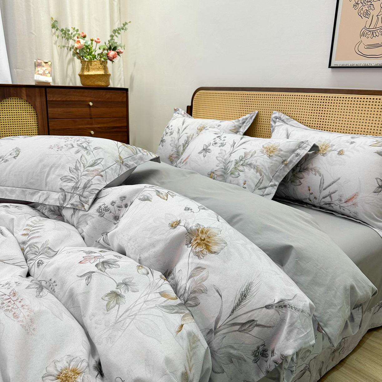 91家纺网 家纺一手货源 找家纺 橙艺家居 2025新款秋冬全棉纯棉磨毛四件套 