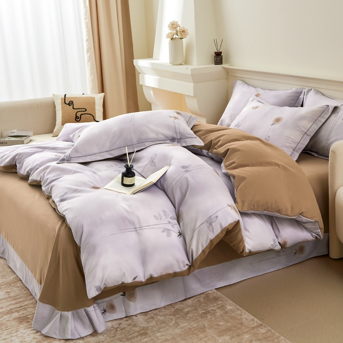 91家纺网 家纺一手货源 找家纺 橙艺家居 2025新款秋冬全棉纯棉磨毛四件套 爱意随风