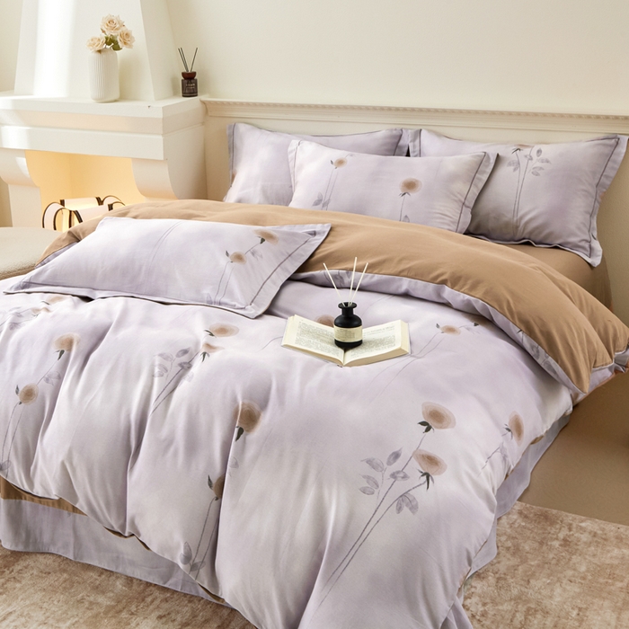 91家纺网 家纺一手货源 找家纺 橙艺家居 2025新款秋冬全棉纯棉磨毛四件套 爱意随风