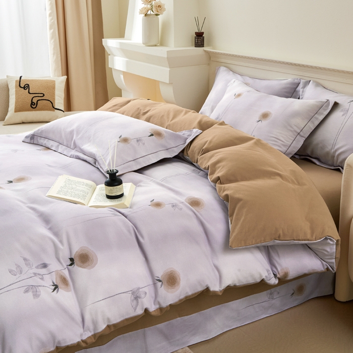 91家纺网 家纺一手货源 找家纺 橙艺家居 2025新款秋冬全棉纯棉磨毛四件套 爱意随风