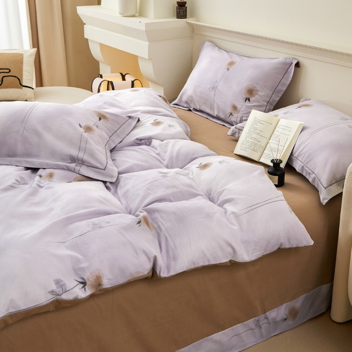 91家纺网 家纺一手货源 找家纺 橙艺家居 2025新款秋冬全棉纯棉磨毛四件套 爱意随风