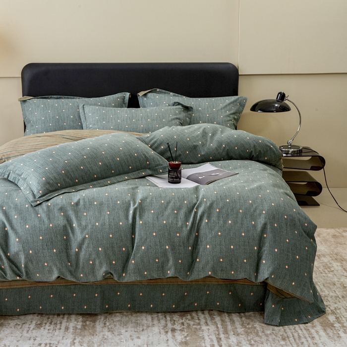 91家纺网 家纺一手货源 找家纺 橙艺家居 2025新款秋冬全棉纯棉磨毛四件套 点点星辰