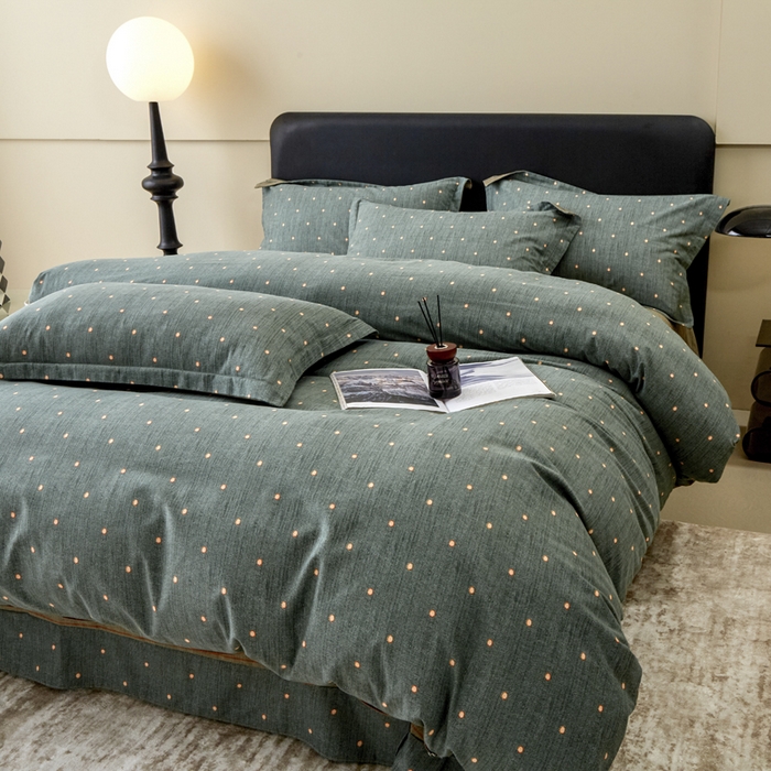 91家纺网 家纺一手货源 找家纺 橙艺家居 2025新款秋冬全棉纯棉磨毛四件套 点点星辰