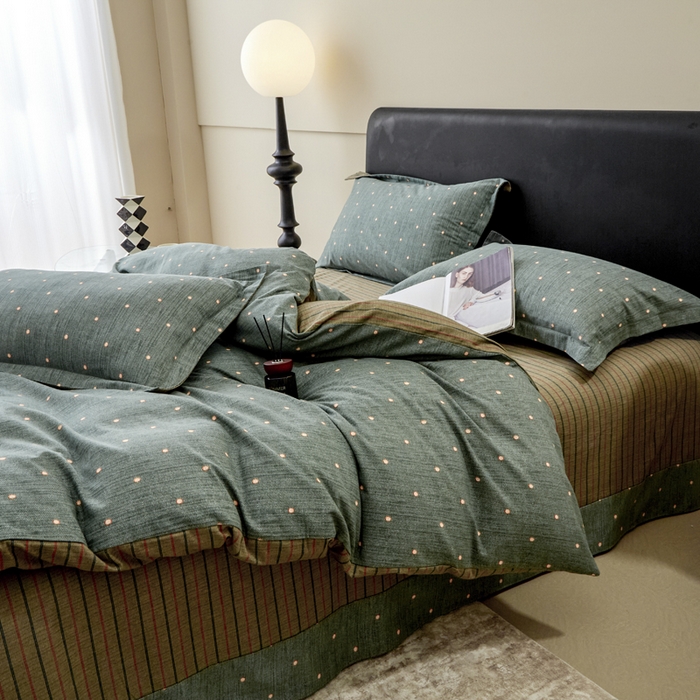 91家纺网 家纺一手货源 找家纺 橙艺家居 2025新款秋冬全棉纯棉磨毛四件套 点点星辰