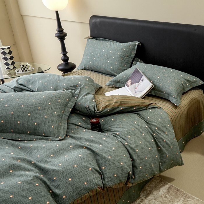 91家纺网 家纺一手货源 找家纺 橙艺家居 2025新款秋冬全棉纯棉磨毛四件套 点点星辰