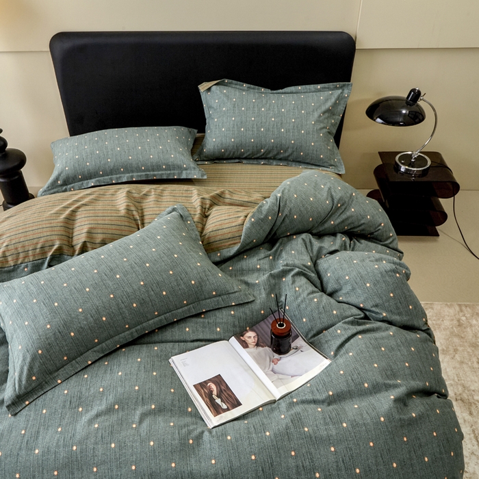 91家纺网 家纺一手货源 找家纺 橙艺家居 2025新款秋冬全棉纯棉磨毛四件套 点点星辰