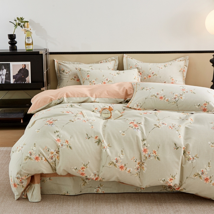 91家纺网 家纺一手货源 找家纺 橙艺家居 2025新款秋冬全棉纯棉磨毛四件套 朵媞