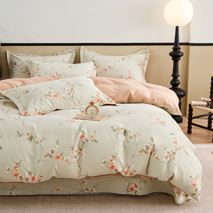 91家纺网 家纺一手货源 找家纺 橙艺家居 2025新款秋冬全棉纯棉磨毛四件套 朵媞