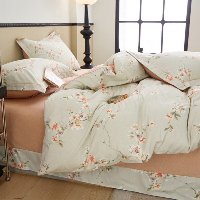 91家纺网 家纺一手货源 找家纺 橙艺家居 2025新款秋冬全棉纯棉磨毛四件套 朵媞