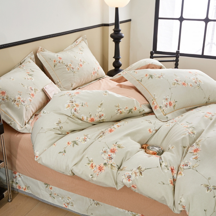 91家纺网 家纺一手货源 找家纺 橙艺家居 2025新款秋冬全棉纯棉磨毛四件套 朵媞