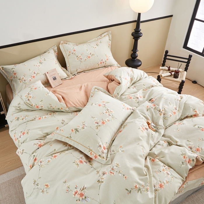 91家纺网 家纺一手货源 找家纺 橙艺家居 2025新款秋冬全棉纯棉磨毛四件套 朵媞