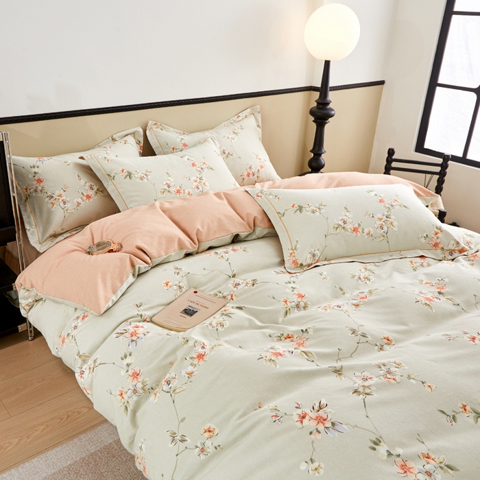 91家纺网 家纺一手货源 找家纺 橙艺家居 2025新款秋冬全棉纯棉磨毛四件套 朵媞