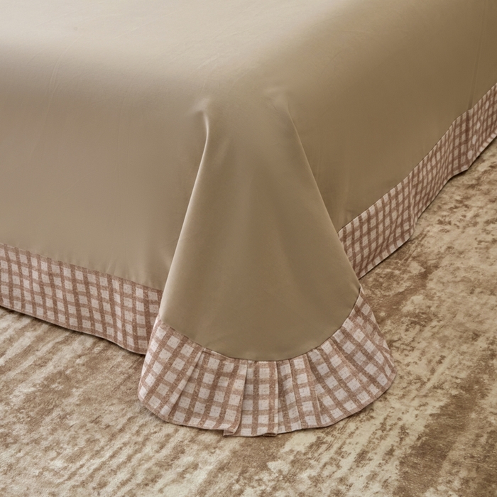 91家纺网 家纺一手货源 找家纺 橙艺家居 2025新款秋冬全棉纯棉磨毛四件套 华夫-咖