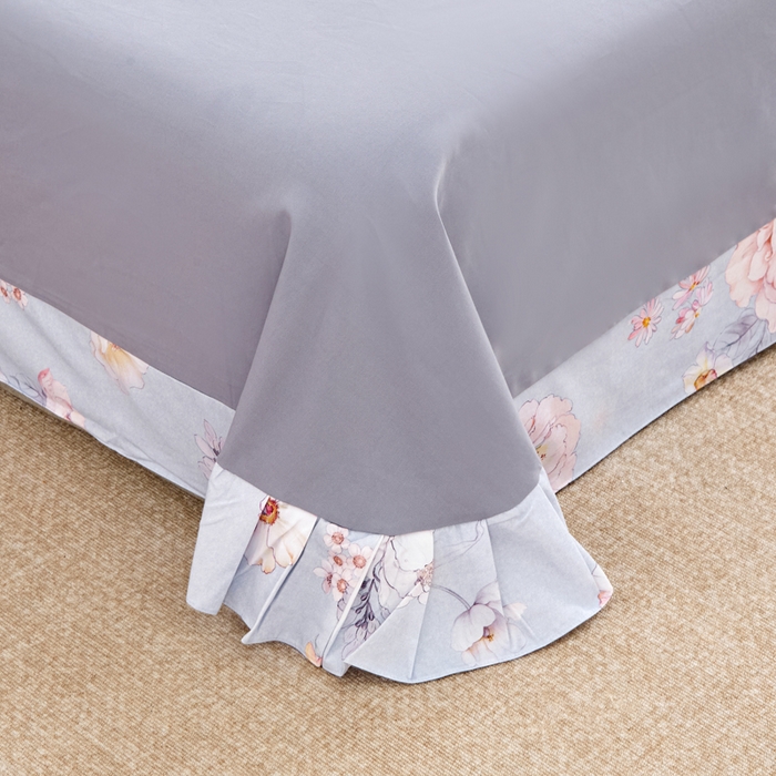 91家纺网 家纺一手货源 找家纺 橙艺家居 2025新款秋冬全棉纯棉磨毛四件套 回眸一笑-蓝