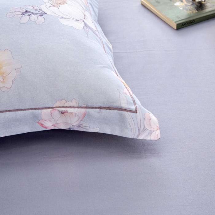 91家纺网 家纺一手货源 找家纺 橙艺家居 2025新款秋冬全棉纯棉磨毛四件套 回眸一笑-蓝