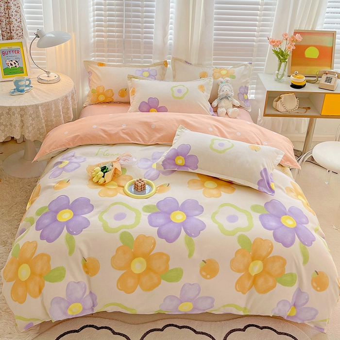 91家纺网 家纺一手货源 找家纺 （总）文黛2025新款植物羊绒小版花四件套-场景一