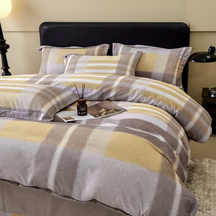 91家纺网 家纺一手货源 找家纺 橙艺家居 2025新款秋冬全棉纯棉磨毛四件套 敬流年