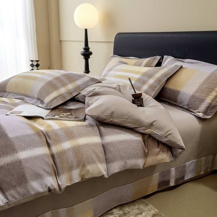 91家纺网 家纺一手货源 找家纺 橙艺家居 2025新款秋冬全棉纯棉磨毛四件套 敬流年