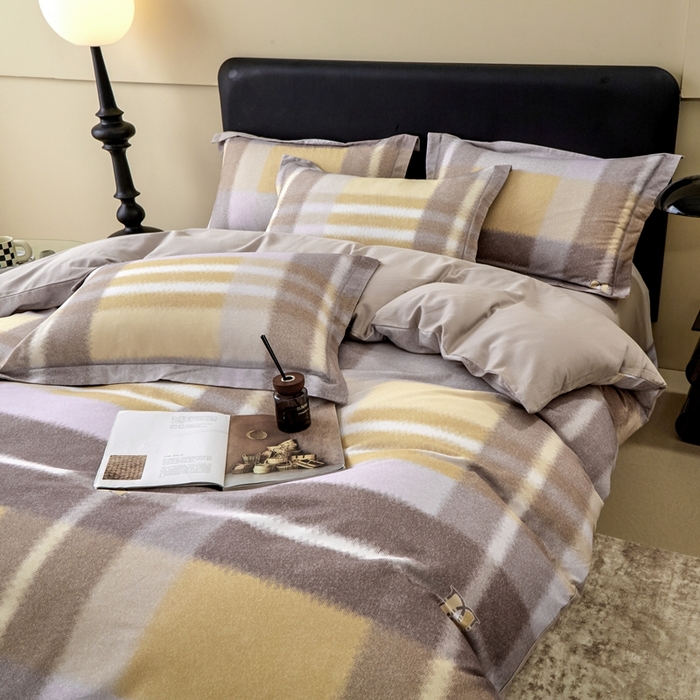 91家纺网 家纺一手货源 找家纺 橙艺家居 2025新款秋冬全棉纯棉磨毛四件套 敬流年