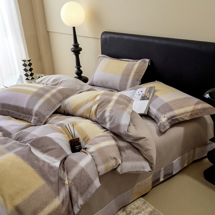 91家纺网 家纺一手货源 找家纺 橙艺家居 2025新款秋冬全棉纯棉磨毛四件套 敬流年