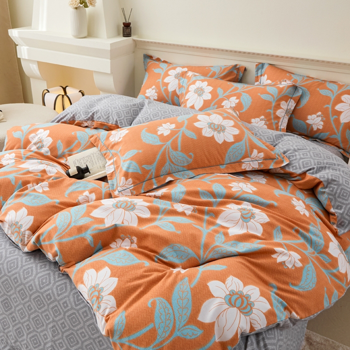 91家纺网 家纺一手货源 找家纺 橙艺家居 2025新款秋冬全棉纯棉磨毛四件套 克洛尼