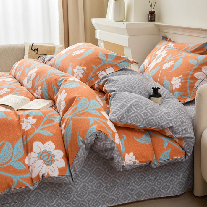 91家纺网 家纺一手货源 找家纺 橙艺家居 2025新款秋冬全棉纯棉磨毛四件套 克洛尼