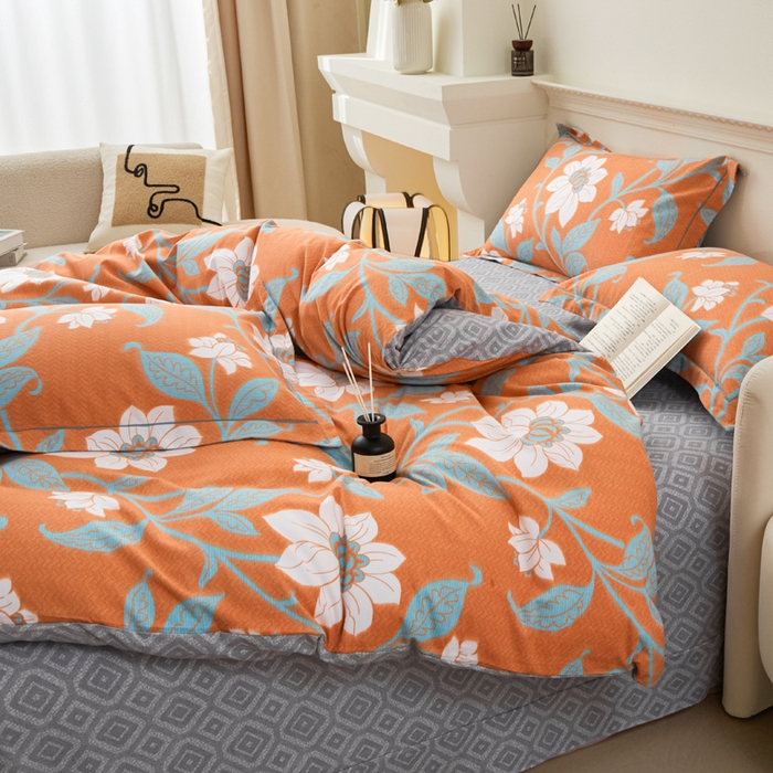 91家纺网 家纺一手货源 找家纺 橙艺家居 2025新款秋冬全棉纯棉磨毛四件套 克洛尼